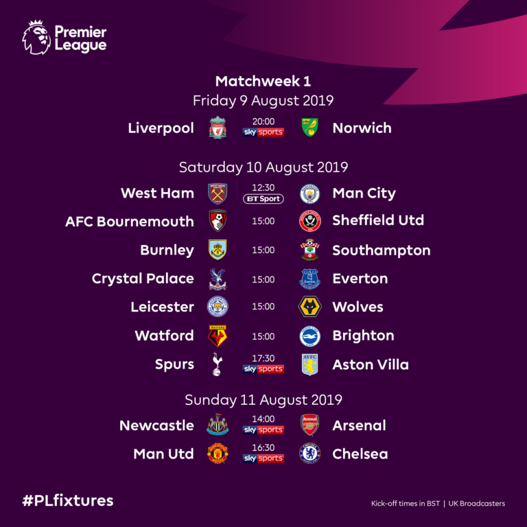 Premier League fixtures for the next season are known F7sport